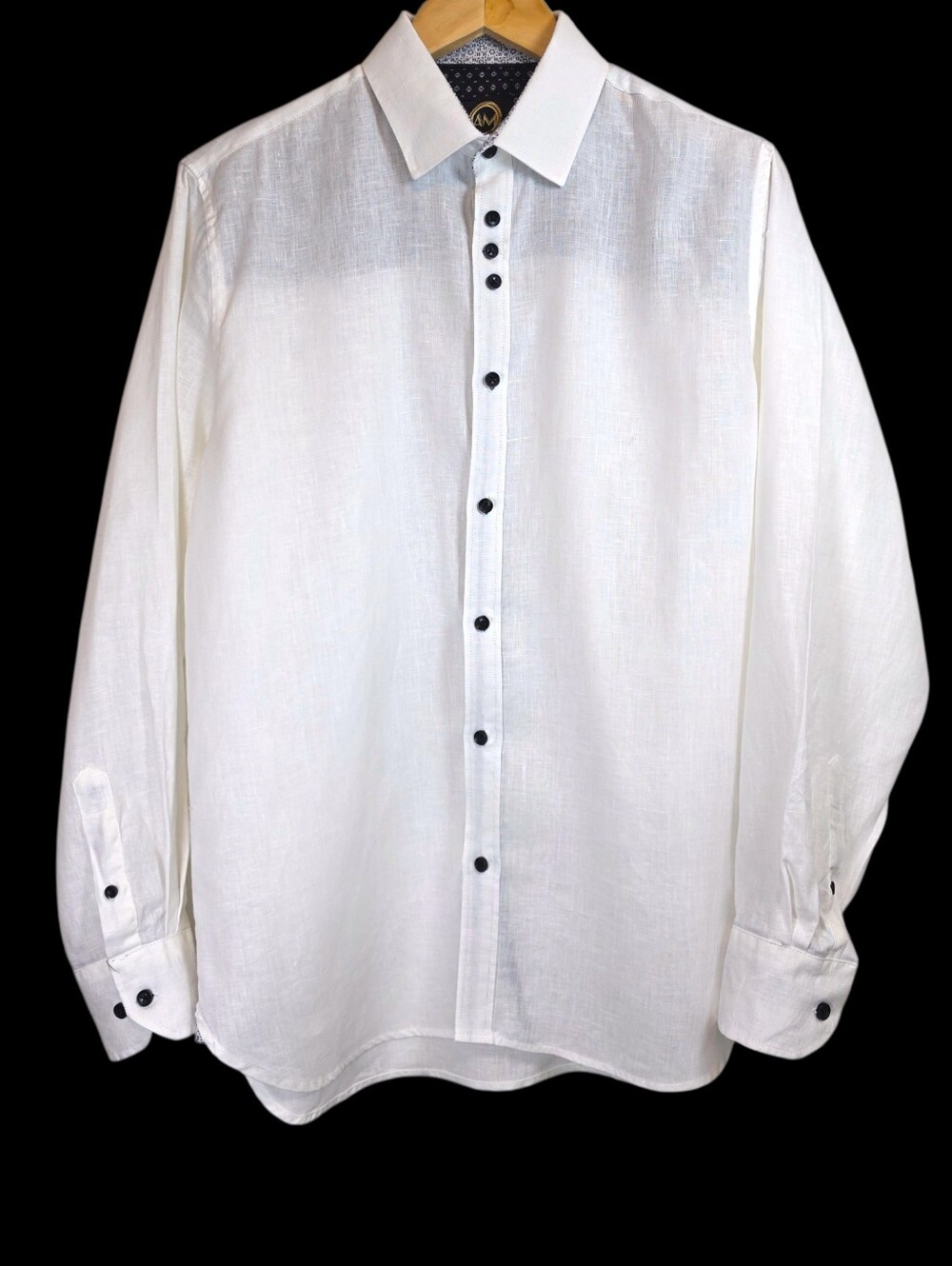 Ameri Mode 100% Linen Shirt Button Up Sz S Coastal Beach Preppy Resortwear *READ